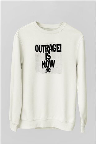 Death from Above Baskılı Unisex Beyaz Sweatshirt