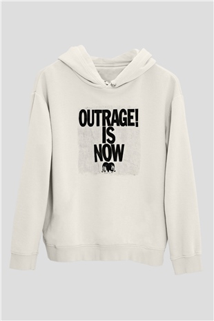 Death from Above Baskılı Unisex Beyaz Hoodie