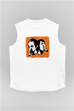 Death from Above Baskılı Unisex Beyaz Kolsuz Tişört