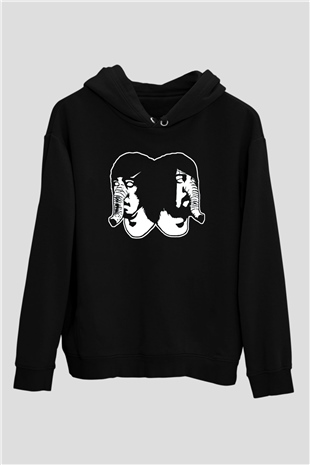 Death from Above Siyah Unisex Kapüşonlu Sweatshirt
