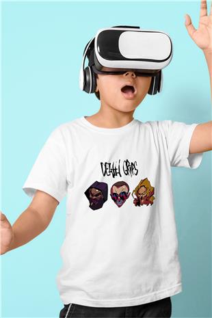 Death Grips Baskılı Beyaz Unisex Beyaz Çocuk Tişört - Tshirt