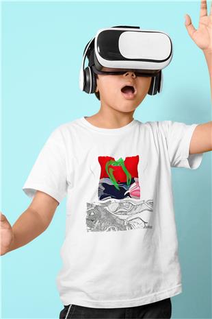 Death Grips Baskılı Beyaz Unisex Beyaz Çocuk Tişört - Tshirt