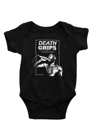 Death Grips Baskılı Unisex Siyah Bebek Body - Zıbın