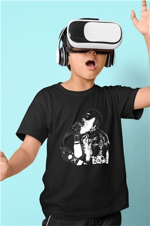 Death Grips Baskılı Unisex Siyah Çocuk Tişört - Tshirt