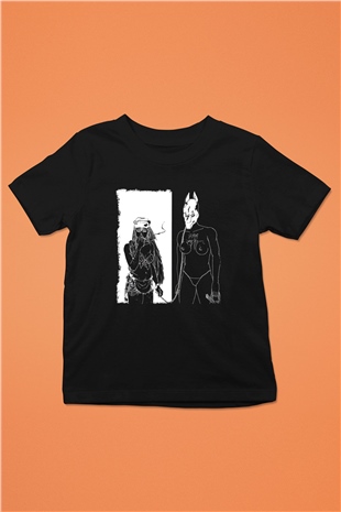 Death Grips Baskılı Unisex Siyah Çocuk Tişört - Tshirt