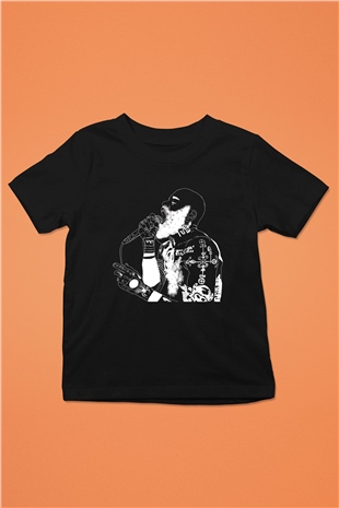 Death Grips Baskılı Unisex Siyah Çocuk Tişört - Tshirt