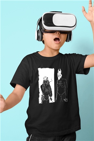 Death Grips Baskılı Unisex Siyah Çocuk Tişört - Tshirt