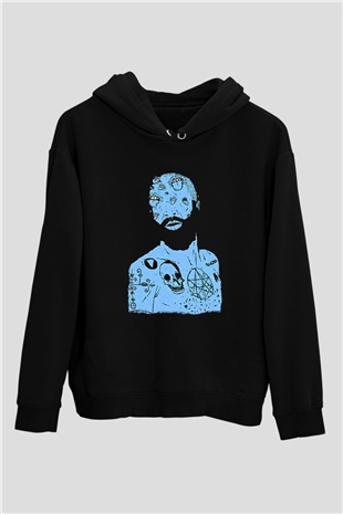 Death Grips Baskılı Unisex Siyah Hoodie