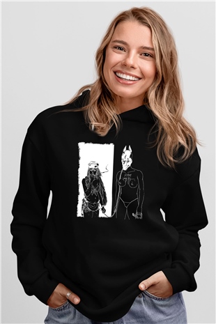 Death Grips Baskılı Unisex Siyah Hoodie