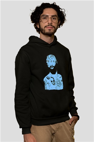 Death Grips Baskılı Unisex Siyah Hoodie