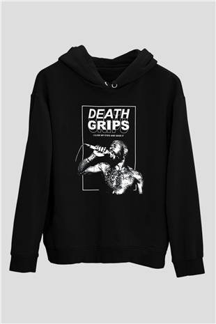 Death Grips Baskılı Unisex Siyah Hoodie