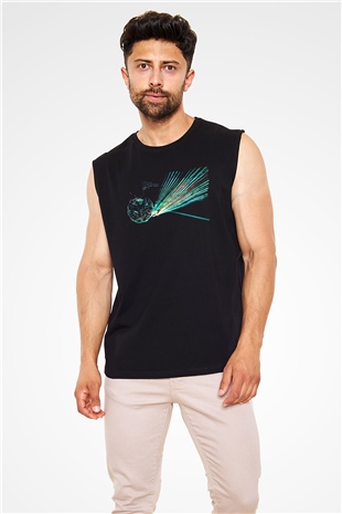 Death Grips Baskılı Unisex Siyah Kolsuz Tişört - Tshirt