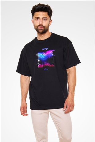 Death Grips Baskılı Unisex Siyah Oversize Tişört - Tshirt