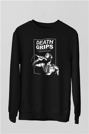 Death Grips Baskılı Unisex Siyah Sweatshirt