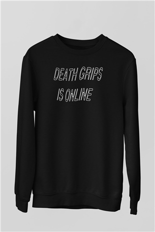 Death Grips Baskılı Unisex Siyah Sweatshirt