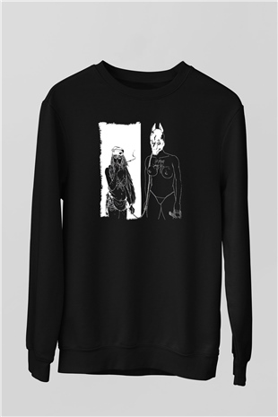 Death Grips Baskılı Unisex Siyah Sweatshirt