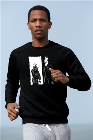 Death Grips Baskılı Unisex Siyah Sweatshirt