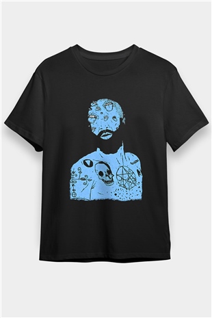 Death Grips Baskılı Unisex Siyah Tişört - Tshirt