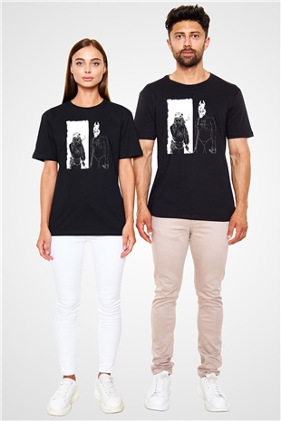 Death Grips Baskılı Unisex Siyah Tişört - Tshirt