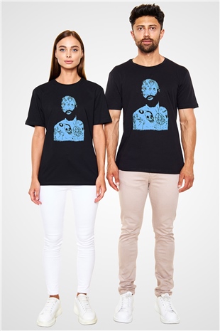 Death Grips Baskılı Unisex Siyah Tişört - Tshirt
