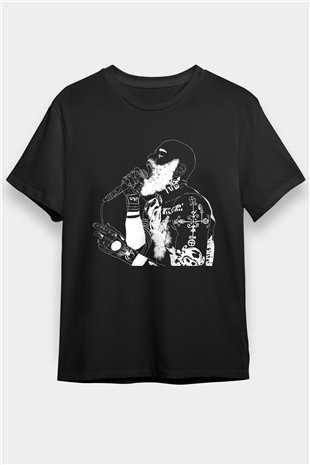 Death Grips Baskılı Unisex Siyah Tişört - Tshirt