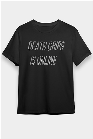 Death Grips Baskılı Unisex Siyah Tişört - Tshirt