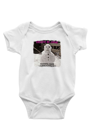 Death in June Baskılı Unisex Beyaz Bebek Body - Zıbın