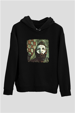 Death in June Baskılı Unisex Siyah Hoodie