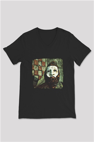 Death in June Baskılı Unisex Siyah V Yaka Tişört