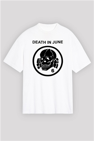 Death in June Beyaz Unisex Oversize Tişört T-Shirt