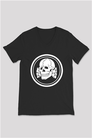 Death in June Siyah Unisex V Yaka Tişört T-Shirt