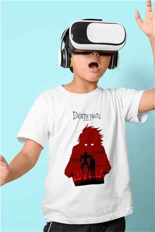 Death Note Baskılı Beyaz Unisex Çocuk Tişört