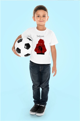 Death Note Baskılı Beyaz Unisex Çocuk Tişört