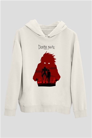 Death Note Beyaz Unisex Kapşonlu Sweatshirt