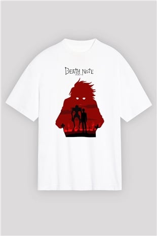Death Note Beyaz Unisex Oversize Tişört T-Shirt