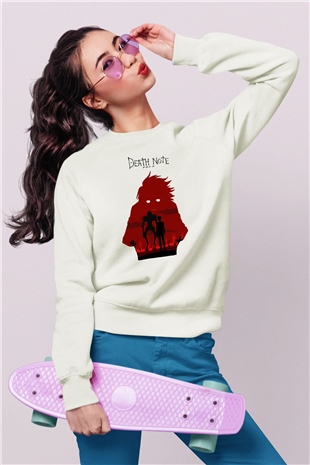 Death Note Beyaz Unisex Sweatshirt