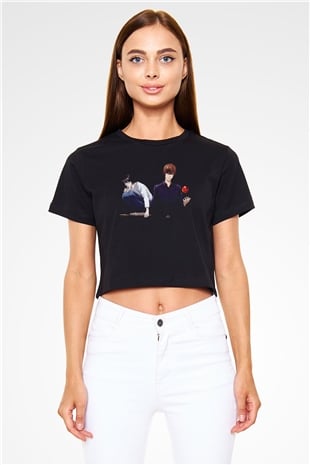 Death Note Siyah  Crop Top Tişört