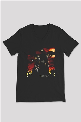 Death Note Siyah Unisex V Yaka Tişört
