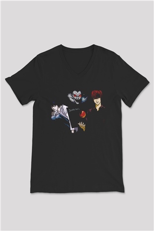 Death Note Siyah Unisex V Yaka Tişört