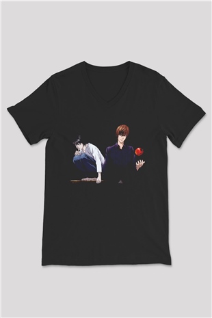 Death Note Siyah Unisex V Yaka Tişört