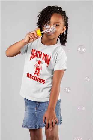 Death Row Records Baskılı Beyaz Unisex Çocuk Tişört