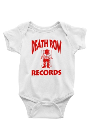 Death Row Records Baskılı Beyaz Unisex Bebek Body - Zıbın