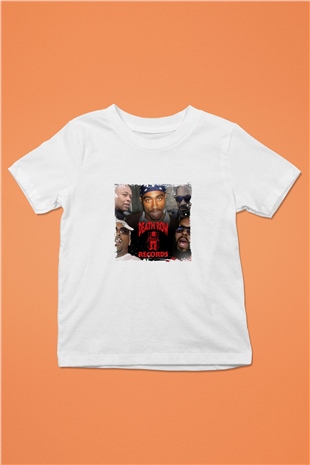 Death Row Records Baskılı Unisex Beyaz Çocuk Tişört