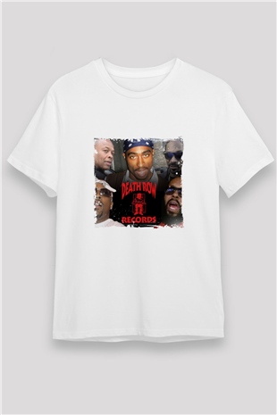 Death Row Records Baskılı Unisex Beyaz Tişört