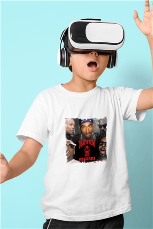 Death Row Records Baskılı Unisex Beyaz Çocuk Tişört