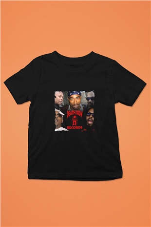 Death Row Records Baskılı Unisex Siyah Çocuk Tişört
