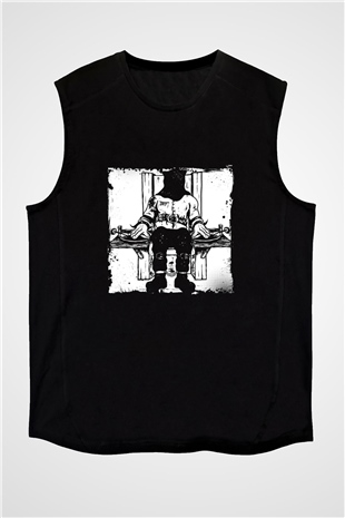 Death Row Records Baskılı Unisex Siyah Kolsuz Tişört