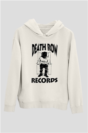 Death Row Records Beyaz Unisex Kapüşonlu Sweatshirt