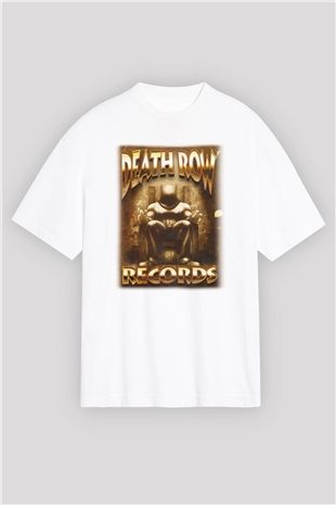 Death Row Records Beyaz Unisex Oversize Tişört T-Shirt