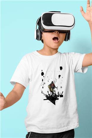 Death Stranding Baskılı Beyaz Unisex Beyaz Çocuk Tişört - Tshirt